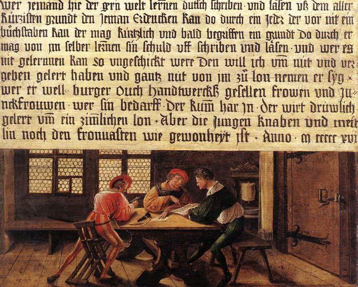 HOLBEIN, Hans the Younger Signboard for a Schoolmaster China oil painting art